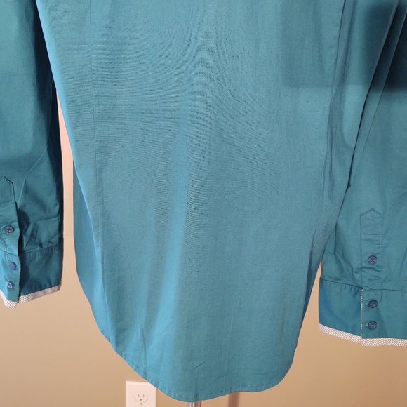 DOUBLJU MEN LONG SLEEVE SLIM FIT CASUAL DRESS SHIRT 3XL - Picture 8 of 9